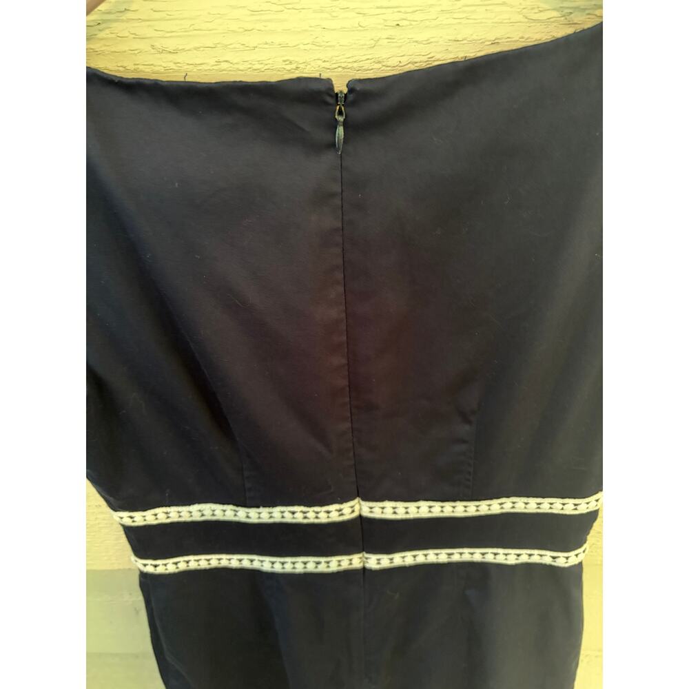 9 & Co. Navy Sheath Dress with White Trim Accent | Women's Size 4 - Picture 6 of 6